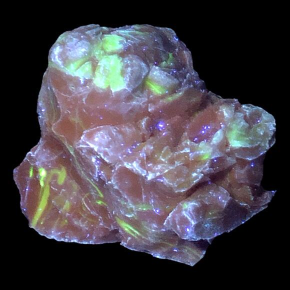 Lavender Vaseline Swirl Slag Art Glass Cullet Glowing Uranium Glass #4GX46 - Picture 1 of 8